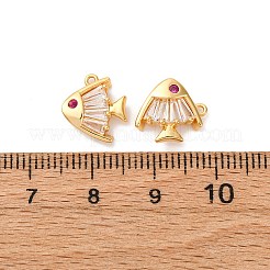Pendentifs avec zircon cubiques à micro-pavés en laiton&nbsp;KK-K382-41G