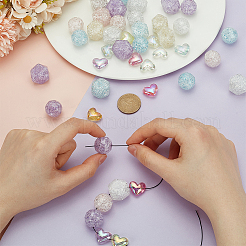 45 шт. 3 вида прозрачных акриловых бусин с эффектом кракле&nbsp;TACR-PH0001-76