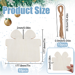 Незаконченный 1 комплект деревянных подвесных украшений WOOD-SP0001-31L