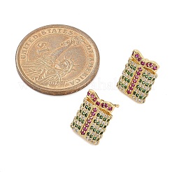 Рождественская стойка позолоченная латунь кубический цирконий серьги-гвоздики EJEW-K245-55A-G