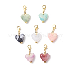 Акриловая подвеска в форме сердца HJEW-JM03705