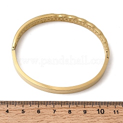 304ステンレススチールラインストーンヒンジ付き女性用バングル  正方形  18KGP本金メッキ  イオンプレーティング（ip）  長持ちメッキ  クリスタル  内径：2.36x1.99インチ（6x5.05cm）&nbsp;BJEW-B168-10G