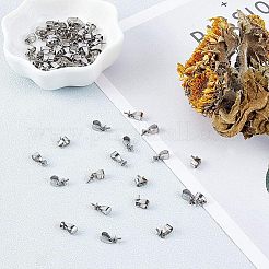 304ステンレススチールペグベイルペンダント  片穴パーツ用  ステンレス鋼色  12x4mm  穴：5.5x2.5mm  ピン：1mm  80個/箱&nbsp;STAS-UN0002-20A