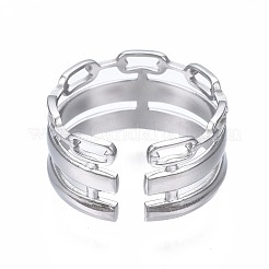 Открытое кольцо-манжета из не тускнеющей нержавеющей стали марки 304&nbsp;RJEW-T023-08P