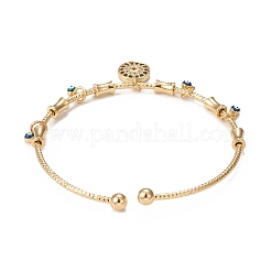 Латунные браслеты-манжеты с покрытием стойки&nbsp;BJEW-E071-15G