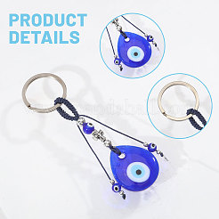 6 шт. 3 стиля лэмпворк-брелки ручной работы от сглаза&nbsp;KEYC-CA00011