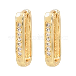 Прямоугольные латунные серьги-кольца с кубическим цирконием&nbsp;EJEW-A156-16B-G