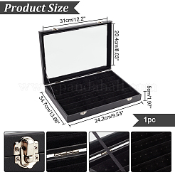 Прямоугольная подарочная коробка для сережек из искусственной кожи CON-WH0084-56