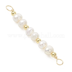 Подвески-коннекторы в форме картофеля из натурального культивированного пресноводного жемчуга и латуни&nbsp;PALLOY-JF04738