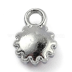 合金ガラスラインストーンのチャーム  誕生石チャーム  フラットラウンド  プラチナ  フクシア  10.5x7.5x4mm  穴：2.1mm&nbsp;ALRI-B0001-01A