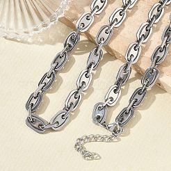 Sets aus ovalen Gliederketten und Armbändern aus Edelstahl 304&nbsp;SJEW-D091-08P