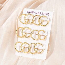 Серьги-кольца Huggie Hoop из нержавеющей стали 304 с ионным покрытием (IP) EJEW-O087-07B