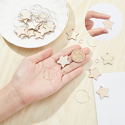 Kit fai da te per realizzare targhette con ciondolo a forma di stella per calici da vino&nbsp;DIY-SC0018-62