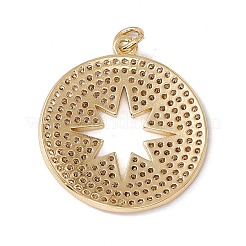 Латунные микропаве прозрачные подвески с фианитом&nbsp;KK-G439-42G