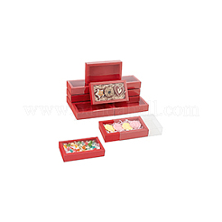 Складные ящики для бумаги с прозрачной пластиковой крышкой&nbsp;CON-WH0095-68A-02