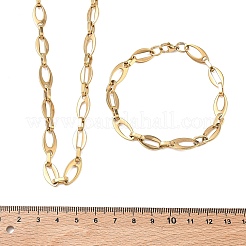 Sets aus hohlen ovalen Gliederketten und Armbändern aus Edelstahl 304&nbsp;SJEW-D091-07G