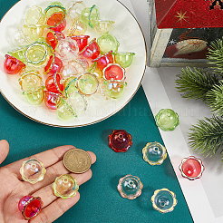 60 шт. 4-цветные акриловые колпачки для бусин с УФ-покрытием&nbsp;PACR-PA0001-12B