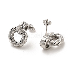 Twist-Donut-Rack-Ohrstecker aus Messing mit Beschichtung&nbsp;EJEW-M240-02P