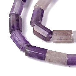 天然石アメジストビーズ連売り  六角柱  5~7.5x3.5~4.5mm  穴：0.6~0.8mm  約57~64個/連  14.76~15.55インチ（37.5~39.5cm）&nbsp;GG-N002-01A-29