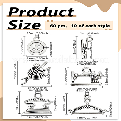60 шт. 6 стиля шитья тематические тибетские подвески из сплава&nbsp;FIND-LP0006-47