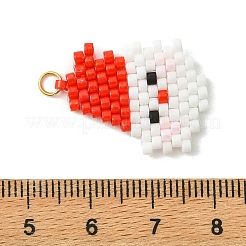 Pendentifs de Noël cylindriques en acier inoxydable 304 et perles de verre&nbsp;PALLOY-MZ01443