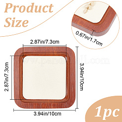 Квадратный деревянный поднос для хранения ювелирных изделий с тканевым ковриком из микрофибры внутри ODIS-WH0030-37A-01