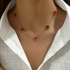 Женское ожерелье с подвеской в виде цветка из нержавеющей стали 201 WB0068-2