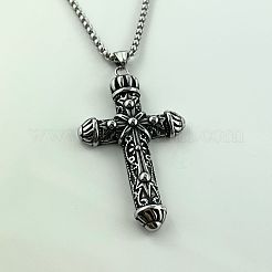 Уникальное ожерелье из нержавеющей стали 304 в стиле панк с узором в виде европейского креста. EL3616