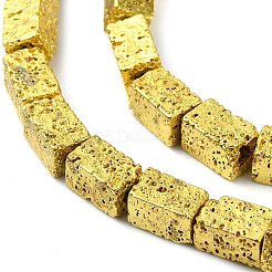 Fili di perle di roccia lavica naturale elettrodeposta&nbsp;G-I360-K01-01