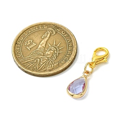 12 шт. 6-х цветные подвесные украшения из латунного стекла в форме капли HJEW-JM02738