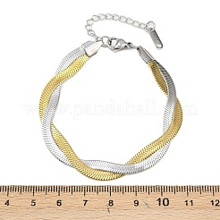 201 многорядный браслет из нержавеющей стали для женщин&nbsp;LS-BJEW-H633-03GP