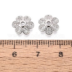 Capuchons de perles en zircone cubique transparent micro pave en laiton&nbsp;KK-Q071-07P-02