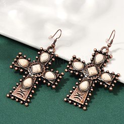 Серьги-подвески из искусственного сплава бирюзы для женщин&nbsp;LS-EJEW-U053-13R