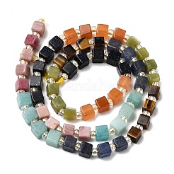 Brins de perles de pierre d'or bleue synthétique&nbsp;G-H333-03C