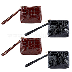 Wadorn® 2pcs 2 couleurs portefeuille en cuir pu, sac à main, avec sangle de sac, rectangle avec motif crocodile, couleur mixte, 12x3.2x9.6 cm, 1 pc / couleur