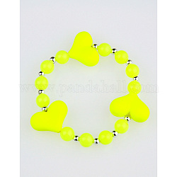 Fashion Acrylic Bracelets for Kids, Stretchy, Yellow, 47mm