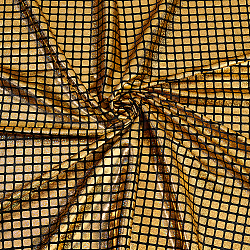 Tessuto con paillettes quadrate in poliestere con ologramma laser scintillante, per tessuto decorativo artigianale, oro, 150x0.02cm