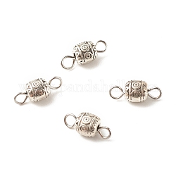 Ciondoli connettore in lega in stile tibetano, con 304 anello in acciaio inossidabile, canna con motivo tondo, argento antico e colore acciaio inox, 13.5x5.5mm, Foro: 2 mm