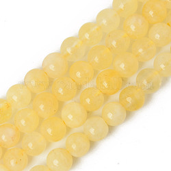 Chapelets de perles de quartz naturel, teints et chauffée, imitation citrine, ronde, 6~6.5mm, Trou: 1mm, Environ 62 pcs/chapelet, 14.76 pouce (37.5 cm)