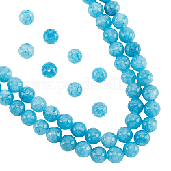 NBEADS About 122 Pcs Natural Blue Quartz Beads, 6mm Lake Blue Quartz Crystal Bead Semi Precious Stone Beads Imitation Amazonite Gemstone Loose Beads for DIY Bracelet Necklaces Jewelry Making