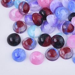 Two Tone Resin Cabochons, Half Round/Dome, Mixed Color, 10x4.5mm
