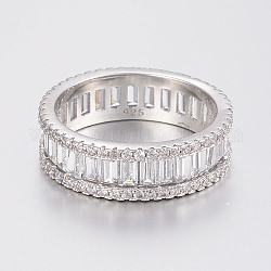 Micro ottone spianare anelli zirconi, anelli gemelli, anelli aperti, formato 7, platino, 17mm