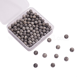 200 pièces pierre de carte naturelle/jaspe polychrome/pierre picasso/perles de jaspe picasso, ronde, 8mm, Trou: 1mm