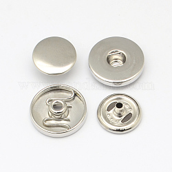 Accessoires de bouton pression en laiton, y compris les prises, caps, platine, 15~19mm, Trou: 3~6mm, 2 pièces / kit