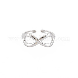 304 anneau de manchette creux infini ouvert en acier inoxydable pour femme, couleur inoxydable, nous taille 8 (18.1 mm)