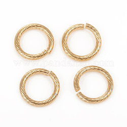 304 anillo de salto de acero inoxidable, anillos del salto abiertos, dorado, 14x2mm, diámetro interior: 10 mm, 12 calibre