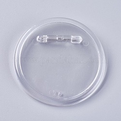 Transparente Acryl Brosche Cabochon Lünette Fassungen, mit eisernem  Stiftrück bar Zubehör, Transparent, 65x5 mm, Stift: 0.7 mm, Fach: 56 mm