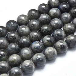 Chapelets de perles en labradorite naturelle , ronde, 9.5~10mm, Trou: 0.8mm, Environ 40 pcs/chapelet, 14.96 pouce (38 cm)