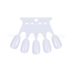 Nagelspitzen, Nagellack-Farbpalettenanzeige, mit 1 stück eisen ringe, Oval, weiß, 55x76 mm, 10 Stück / Beutel