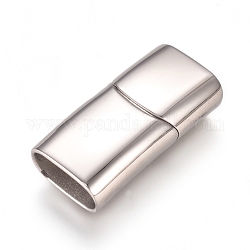 304 cierres magnéticos de acero inoxidable con extremos para pegar, Rectángulo, color acero inoxidable, 28.5x14.5x8.5mm, agujero: 12.5x6.5 mm